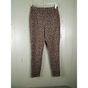 Charlie Paige Leopard Print‎ Pants Womens Small Brown Pull On Pockets Hi Rise